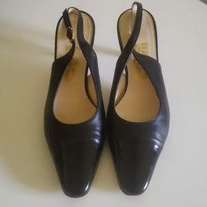 Ferragamo women's black slingback shoes